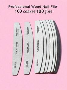 5 pezzi/10 pezzi/20 pezzi Lime per unghie professionali, carta vetrata spessa e resistente 100/180, lima per unghie e tampone per manicure, strumenti a mezzaluna per levigatura