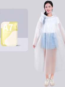 1 معطف مطر قابل لإعادة الاستخدام للبالغين، معطف مطر سميك مقاوم للماء، معطف مطر بقبعة للرجال والنساء، مقاوم للماء والرياح وسريع الجفاف وقابل للتنفس، معاطف مطر بقبعة من EVA مع سحاب للرجال والنساء للاستخدام في الهواء الطلق، الدراجات النارية والهوائية والتنزه والصيد والتسلق الجبلي، التبريد الصيفي والشاطئ والسفر