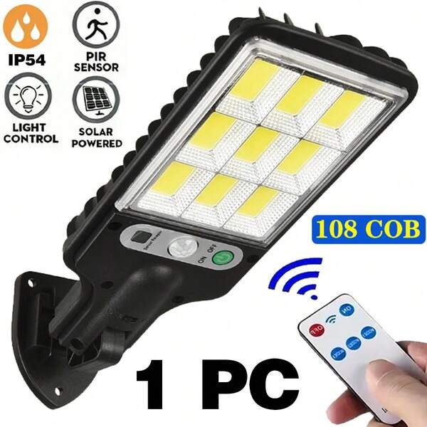 1 Stück, Solarwandleuchte, LED Solarstraßenlampe für Außen, 3 Modi, Bewegungs- und Lichtsensor, geeignet für Höfe, Gärten, Garagentore, Balkone