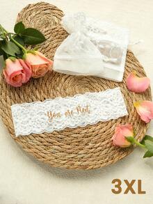 Liguero de boda bordado personalizado con nombre o frase personalizada, banda de pierna nupcial bordada personalizada, liguero ajustable y elástico personalizado como recuerdo para la novia, detalle romántico personalizable para el día de la boda, idea de regalo para la futura novia, lencería de boda personalizada para mujeres - Multicolor - Ver 15