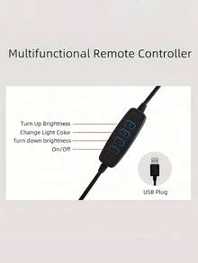 10-Inch Adjustable Brightness LED Ring Light With Hanging Bracket - Includes Adjustable Stand, 3 Lighting Modes, 10-100% Brightness, Suitable For Live Streaming, Photography, Video Recording - Black - View 5