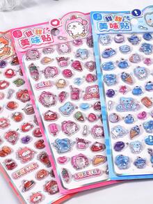 Cartoon 3D Embossed Diamond Stickers - Cute Animals And Food Designs, 3D Reward Stickers, Sparkling Girl Decoration Stickers, Phone Decoration DIY Memo Stickers With Adhesive, High-Quality Glossy Effect, Vibrant Colors, Suitable For DIY Crafts, Scrapbooks, Laptops, Phones, Water Bottles, Diamond Art Stickers, Fun Designs, High-Quality Decals, Decorative Stickers, Creative Decoration