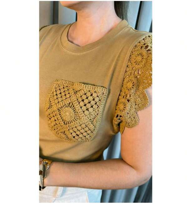 camiseta blusa algodao manga curta bordado verao   Algodão    verao