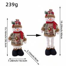 3pcs/1pc 19.69inch Christmas Retractable Legs Santa Claus Snowman Home Decoration, Suitable For Festive Party Scene Decoration Window Display, Desktop Center Decoration Living Room Kitchen Bedroom Ornaments, Christmas Souvenirs