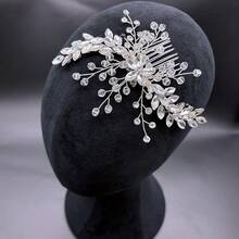1 Stück Silber & Champagner Farbiger Haarkamm Haarschmuck für Frauen, handgefertigter Kristall Strass Braut Hochzeit Haaraccessoire, geeignet für Hochzeit, Verlobung, Party, Geburtstag Frisur