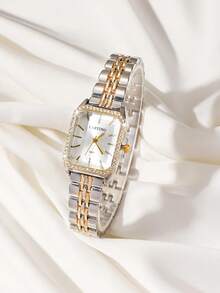 1 件经典简约方形水钻女士手表，适合日常、约会、返校、派对、生日礼物 - 彩色 - 查看 5