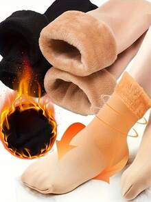 4/10 pares de calcetines gruesos y cálidos unisex, calcetines de invierno unisex de media caña forrados de lana, calcetines cálidos de unicolor unisex para hombres y mujeres. Hechos de material cómodo, lavables a máquina, adecuados para diversas ocasiones.