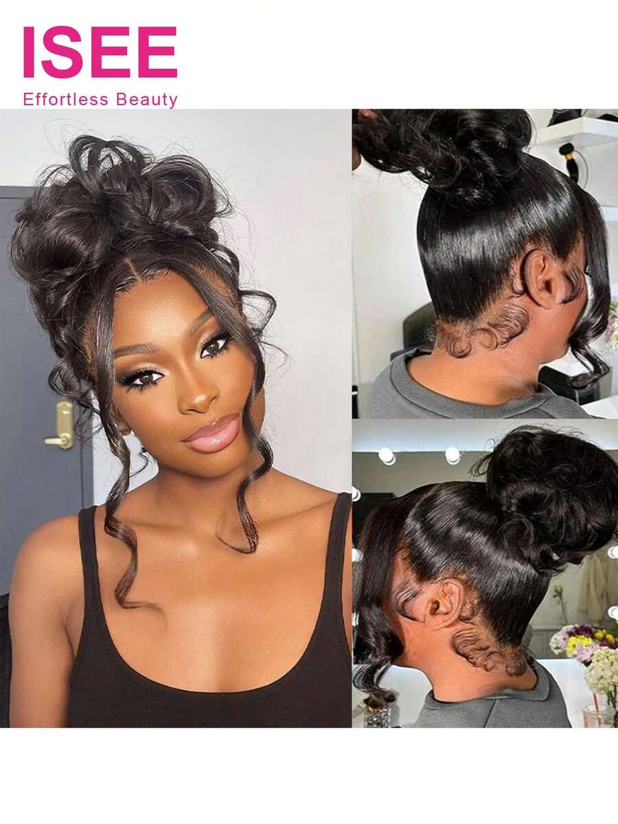 ISEE Invisi Draw-Strings 360 Wear Go Wig Body Wave Pre-Bleached Knots InvisiFit Strap Glueless Wigs Wear Go Wig Human Hair Pre Plucked 180% Density 360 Full Lace Front Wigs 14-28 Inch - SNatural - View 1
