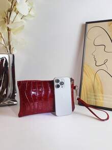 Crocodile Pattern Women's Wallet, Casual Women's Clutch Bag, Fashionable Retro Phone Bag, Handbag, Coin Wallet, Evening Bag