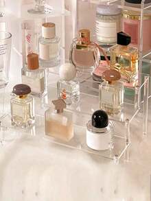 Acrylic Desktop Display Rack, Cupcake, Perfume, Action Figure Display Stand, Transparent Trapezoid Blind Box Storage Cabinet