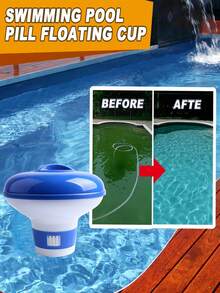 1pcwimming Pool Floating Effervescent Tablet Float, Swimming Pool Automatic Dosing Device, Swimming Pool Water Quality Cleaning And Disinfection Floating Device, Suitable For Home Swimming Pools, Aquariums, Water Parks And Other Occasions.