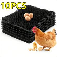 1/6/10pcs 13x11 Inch Premium PE Chicken Nest Box Mats, Durable Waterproof Scratch-Resistant Coop Bedding, Black Gray Orange Green Washable Reusable Nesting Pads With Ventilated Design & Egg Retention Grid, Odorless Easy-Clean Chicken Cop Accessories For Poultry Farms, Spring Cleaning Essentials For Hen House Reptile Habitats Garden Lawn Decoration - View 11