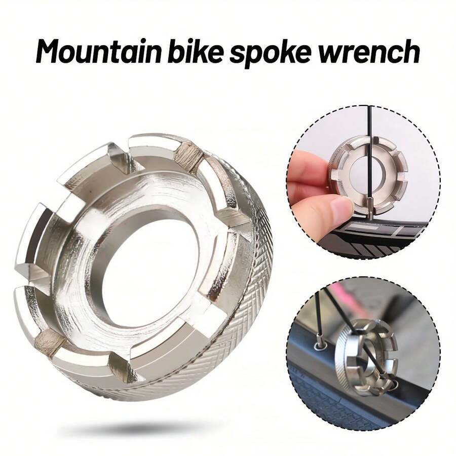1pc Bicycle Spoke Wrench Tool, Bicycle Wheel Spoke Tightening Steel Wire Correction Repair Maintenance Tool - Spoke Wrench - View 1