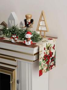 4 piezas Manteles individuales con diseño de cruz de Jesús, muñeco de nieve y flor de Pascua, estilo moderno de lino para decoración navideña, perfectos para la decoración de mesa de cocina y comedor de estilo granja en vacaciones de invierno