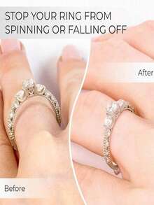 8/16/24片装透明戒指尺寸调节器，隐形戒指尺寸调节器，女士松动戒指尺寸缩小器，隐形胶水，DIY缝纫珠宝工具套装 - 适用于结婚戒指和珠宝，佩戴舒适，缩小戒指尺寸保护器，适合所有戒指尺寸，活体戒指固定器，戒指调节器，隐形透明收缩垫，适合所有 - 彩色 - 查看 3