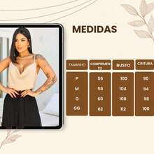 Women's Elegant Boba Collar Tank Top With Adjustable Thin Straps - 米色 - 查看 5