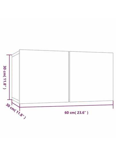 VidaXL TV Wand Units Pcs 60x30x30 Cm Processed Wood Grijs Sonoma Oak view 2