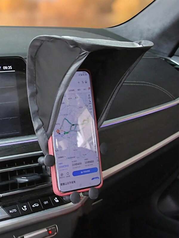 1Pc Foldable Car Phone Visor - Universal Vertical Dashboard Mount Cover, Blocks Sunlight And Heat, Anti-Glare And Design, Easy To Use Without Installation, High Elasticity Frame , Compact Storage, Extends Smartphone Life, Car Dashboard Vertical Anti-Glare Phone Visor