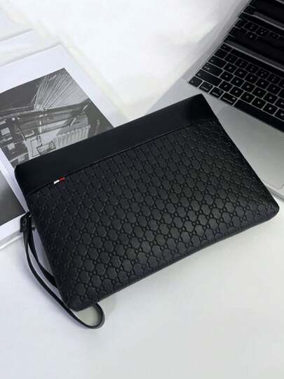 Högkvalitativ herrväska Lyxig läderhandväska Känsla av lyxmärke Herrväskor Mode Herrkuvertväska Casual Resekortsväska Plånbok Designer Armhålsväskor Julklappar Pung Svart Handväska Bibelväska Nyårspresent Alla hjärtans dag