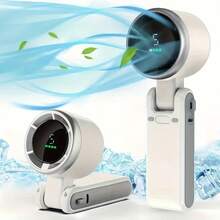 3-In-1 Portable Turbo Fan, 5 Speeds, High Airflow, 3600mAh Rechargeable Battery, USB Charging, Travel Handheld Fan, Suitable For Outdoor And Indoor Use - Handheld, Desk Fan, Neck Fan | Modern Aesthetics | Structure