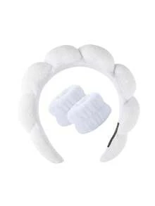1pc White Headband, Makeup Facial Headband, Cleansing Headband, Turban Headband, Soft Headband, Suitable For Women & Girls, Fashionable Accessory, Great Gift,Skincare Headband,Beauty,Skin Care Products,Spa,Self Care,Skin Care Tools,Face Care,Esthetician Supplies,Skin,Face Wash,Facial