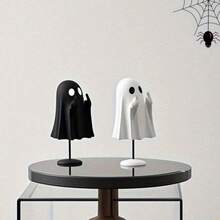 2pcs Cute Ghost Halloween Decor, Creative Spooky Ghosts Figurine Suitable For Home, Office, Party, Plastic Material, Suitable For Birthday Gift, Halloween DecorationHome Decor, Party Storage, Christmas Storage, New Year Storage