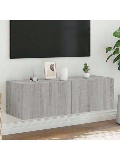 VidaXL TV Wand Unit LED Lighting 100x35x31 Cm Grijs Sonoma