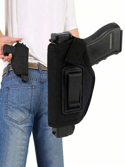 1 pièce Holster tactique en nylon, holster de port dissimulé avec clip de ceinture, holster pour airsoft. Holster pour accessoires tactiques dissimulés, holster pour femmes et hommes compatible avec les séries G, Smith & Wesson, Taurus, Ruger et plus. Holster tactique dissimulé IWB/OWB pour droitiers et gauchers. Holster réglable en nylon universel pour hommes et femmes, convient à tout type de pistolet