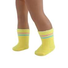 1 双适合 18 英寸娃娃的娃娃袜子，时尚娃娃服装配饰，多色条纹袜子，适合作为小女孩的生日礼物或节日礼物 - 彩色 - 查看 7