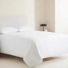 Conjunto De Ropa De Cama De 3 Piezas Juego De Cama De Tres Piezas, De Varios Tamaños (90/105/135/150/180/200) Y Colors, Conjunto De Suave Y Sin Estampados, Ropa De Cama Moderna Y Sencilla, Sábanas De Un Solo Color, Textile Hogareño, Color Puro Que No Descolora Ni Pierde Brillo. - 珍珠白 - 查看 1