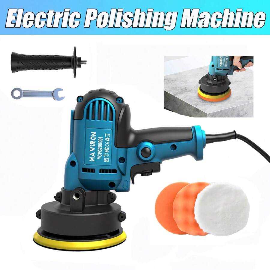 IKUNQUAN Lucidatrice elettrica per auto, lucidatrice elettrica per auto, lucidatrice orbitale casuale con 3 tamponi per lucidatura auto per lucidatura e lucidatura automatica