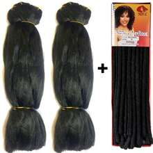 Kit 2 Jumbo Super X Packs + Nina Softex Braids + Gipsy Chochet Curls Needle - Kim đen #1B+ - Xem 2