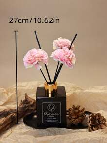 1 Stück, 50ML Lufterfrischer mit 5 Stück Duftstäbchen, geeignet für Badezimmer Geruchsbeseitigung, Schlafzimmer Duft, Wohndekoration, Glasflasche, rechteckig, feder-frei, langanhaltender Duft ätherisches Öl, ideal zum Gerüche entfernen, Valentinstag Geschenk, Aromatherapie, Diffuser, Raumduft, Raumauffrischer