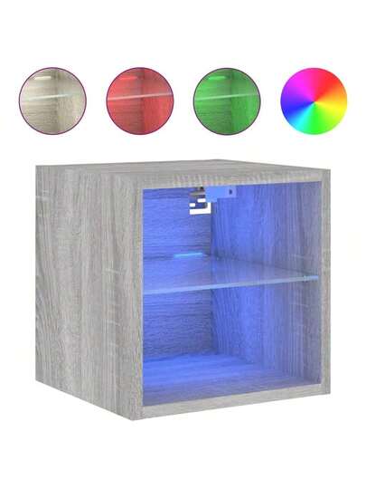 VidaXL TV Wand Units LED Pcs 30x28.5x30 Cm Grijs Sonoma Oak view 6