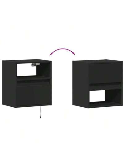 VidaXL TV Wand Units LED Lighting, stuks 41x31x45 Cm, Zwart view 10