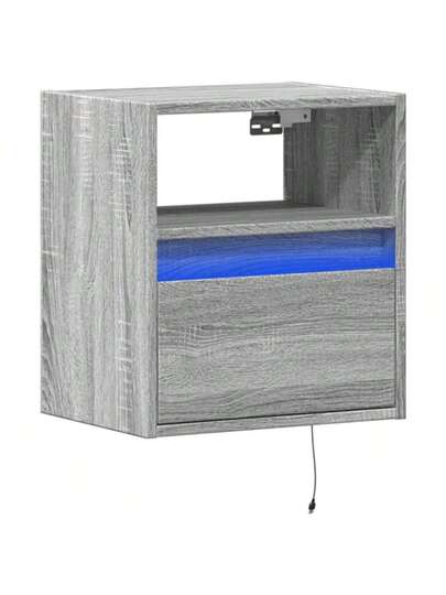 VidaXL TV Wand Unit LED Lighting 41x31x45 Cm Grijs Sonoma view 2