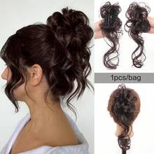 1pc/2pcs Synthetic Messy Updo Hair Bun Chignon Scrunchies Fake Hair Band Braid Elastic Hairpiece Tail For Women Synthetic Curly Ponytail - Multicolor - View 20