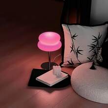 Hamburger Cloud LED Desk Lamp, Creative Bedroom Bedside Living Room Decor Night Light, Pink Hamburger, 3-Color Dimmable, Metal Base Plastic Lampshade, USB Powered With Cord, Suitable For Living Room, Bedroom And Home Office, USB Powered Desk Lamp, Bedroom Ambiance Lighting, Decorative Holiday Gift
