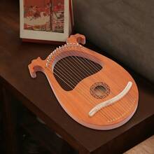 Harpe, harpe à 16 cordes avec finition en bois naturel, motif floral de style vintage européen, harpe à main, adaptée aux débutants et aux mélomanes, idéale comme cadeau. - couleur bois - Voir 5