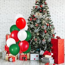 30個聖誕紅綠氣球，10英吋/25.4公分紅、綠、白乳膠氣球，適合生日、婚禮、情人節、聖誕節、新年、開幕、畢業、居家裝飾、氣球布置、氣球派對及其他派對裝飾 - 彩色 - 查看 3