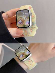 1条透明硅胶运动表带，兼容 42mm、44mm、45mm、46mm、49mm，时尚智能手表替换表带，适用于 Ultra2、Ultra SE2、SE 11、10、9、8、7、6、5、4、3、2、1系列，男女通用 - 黃色 - 查看 5