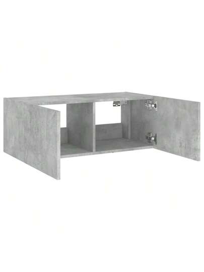 VidaXL TV Wand Unit LED Lighting 80x35x31 Cm Concrete Grijs view 8