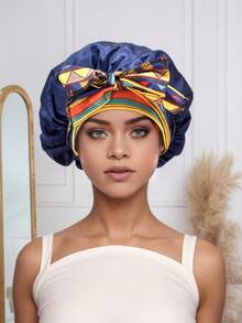 1 pezzo Cuffia da notte/per il trucco/da usare tutti i giorni in raso elasticizzato per donne (motivo stampato inviato casualmente)
