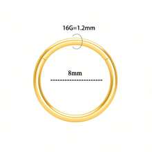 1pc 316l Stainless Steel Nose Ring Seamless Hoop With Gold-plated Septum Ring For Men And Women Also As Earrings - Gold - View 13