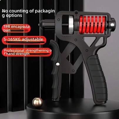 Hand Grip Metal 5-165 kg Resistente Fortalecedor Exercício Braço Antebraço Mola com Ajuste de Força preto