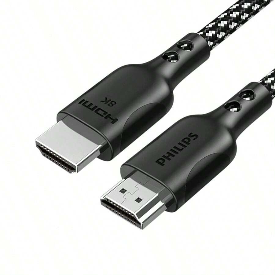 PHILIPS SWL6123K/93 HDMI Cable HD Cable HDMI 2.1 To Connect 8K Computer TV Monitor 240Hz Projector Dynamic HDR Support 3D Black - Black - View 1