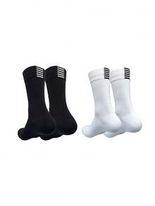 1/5/10 Pairs Cycling Socks, Outdoor Training Durable Quick-Dry Mesh Breathable Mid-Calf Sports Socks, Fall