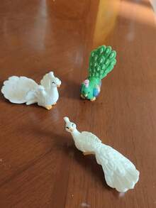 1个/2个/3个彩色树脂孔雀迷你花园装饰品，创意配件礼品，庭院和家居装饰，花盆摆件