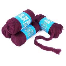 4 Rolls 100% Brazilian Wool Acrylic Yarn, Suitable For African Braids/Senegalese Twists/Wigs/Wraps, Includes Crochet Hook (4 Rolls, Reddish Brown), Halloween - Multicolor - View 15