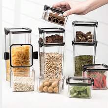 1 pieza Frasco sellado para almacenamiento de alimentos, organizador de cocina, recipiente a prueba de humedad e insectos, resistente al frío y al calor, material, herramienta de cocina, adecuado para almacenar granos, productos secos, aperitivos, arroz, trigo, nueces, frijoles, azúcar y talla grande